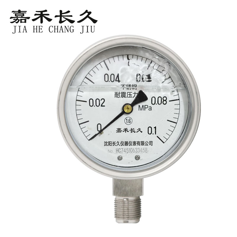 嘉禾长久 不锈钢耐震压力表检测定制型 YTN100BF 块高清大图