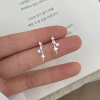 s925纯银四芒星耳钉后挂式耳环女设计感小众耳饰2025新款