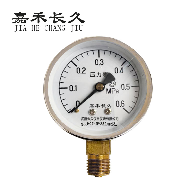 嘉禾长久+压力表检测定制型+Y50+块 0-0.6Mpa