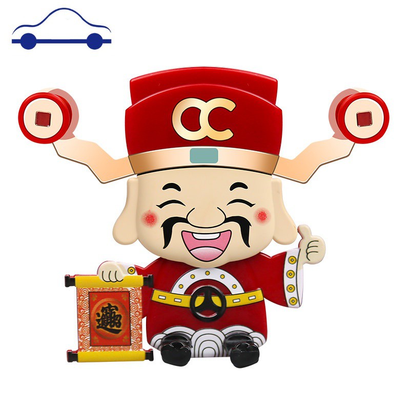 财神爷汽车用导航手机支架通用型可爱舒适主义财神手机支架中国红参数