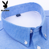 花花公子新款高品质衬衫加绒男士衬衫翻领长袖保暖简约日常通勤衬衣