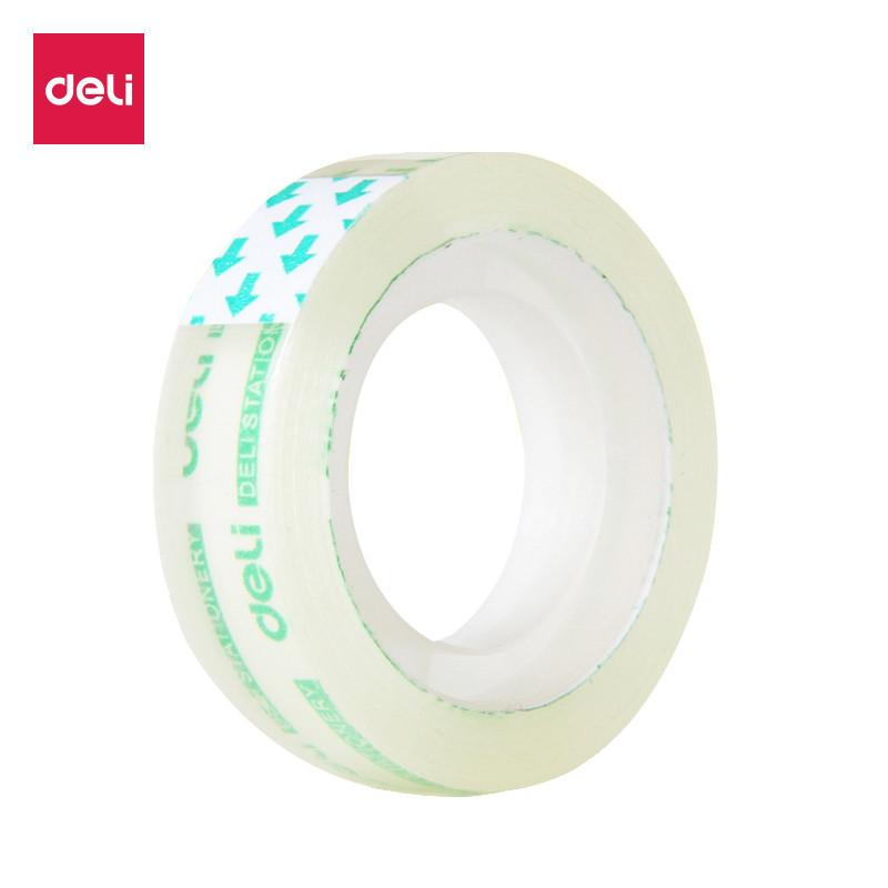 得力(deli)30029透明胶带宽1.2cm批发手撕即断学生手工文具手工礼品包装可用胶布小号胶带6卷12mm*18m