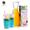 [绽放水具3件套]美国品牌利比进口玻璃壶冷水壶果汁壶扎壶透明带盖1L彩盒+2支波纹杯