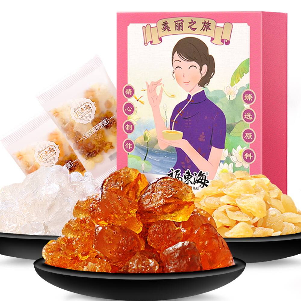 福东海 桃胶雪燕雪莲子三组合150g (15克X10袋)小包装 20次量