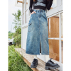 [2.5折价120元]唐狮春夏新款女半身裙牛仔开叉休闲日常