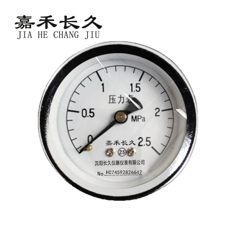 嘉禾长久+压力表轴向检测定制型+Y50Z+块 0-2.5Mpa