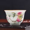 茶杯花鸟功夫茶具品茗杯陶瓷单个粉彩喝茶杯小号青瓷家用主人杯[10月1日发完] 硕果累累