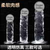 久兴小号手动入门款透明水晶阳具女用自慰器免提吸附吸盘固定仿真阳具假阴茎AV震动棒性玩具成人情趣性用品女性系列