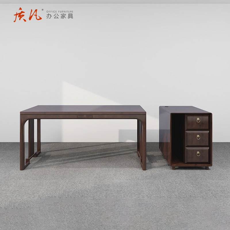 质凡定制非洲胡桃木办公桌 1650*750*770mm