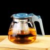 玻璃彩色泡茶壶耐热冲茶器花茶男女士透明茶意壶家用功夫茶具套装 茶生壶蓝色单壶