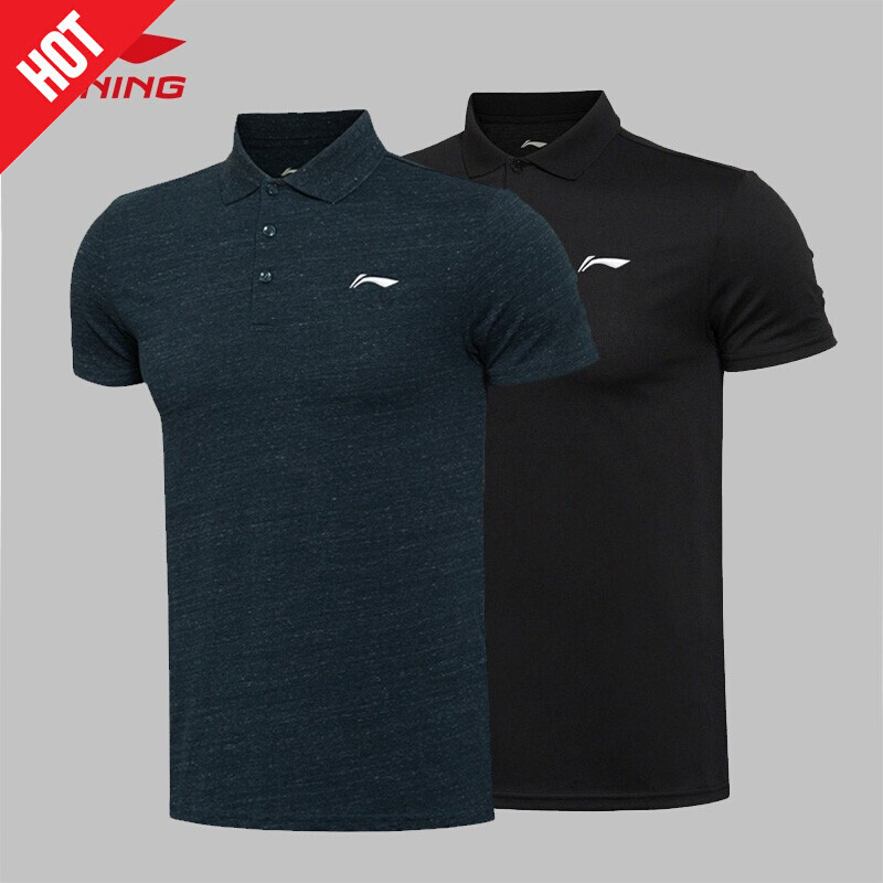 中国李宁polo衫短袖t恤男运动夏季新款棉质舒适衣服宽松休闲上衣