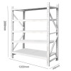 御璟 120*40*200cm 5层轻型150kg/层货架仓储库藏超市钢制置物架YW-DCHJ01