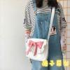 lolita日系复古甜美蝴蝶结软妹帆布包韩国INS少女心斜挎包jk包包 蝴蝶结半盖粉(无挂件） 收藏店铺 送礼品 优先发