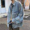 梵克公牛香港潮牌2020春秋新款网红牛仔外套男ins潮牌抖音宽松韩版帅t港风复古夹克 水洗蓝