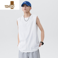 YANXU运动背心男士夏季潮牌ins健身无袖坎肩衣服白色打底衫短袖t短 2XL 白色