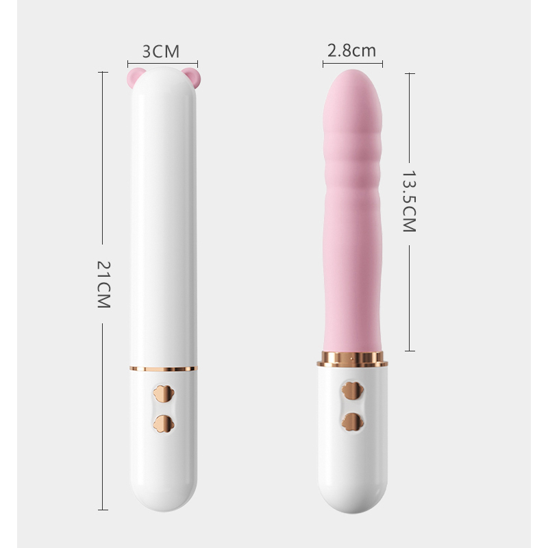 全自动炮机跳蚤硅胶伸缩震动棒女性私处振动按摩棒插入式AV棒小号女用自慰器宿舍便携情女友趣玩具布丁熊成人性用品高清大图