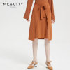 MECITY女装春秋简约优雅不规则裙摆毛织半裙