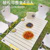 探险者(TANXIANZHE) 户外折叠桌椅便携式露营桌椅套装车载碳钢蛋卷桌野餐用品 米白长桌七件套