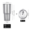 台阶杯900ml+密封盖子|大容量车载水杯马克杯超大号 304不锈钢双层吸管冰霸咖啡保温杯子O0