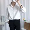 黑色衬衫男长袖韩版潮流帅气DK制服外套秋季休闲禁欲系男装白衬衣 白色 M
