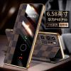 VMONN 华为P40手机壳膜P40pro折叠智能休眠视窗真皮套ANAAN00防摔ELS免翻盖接听电话5G