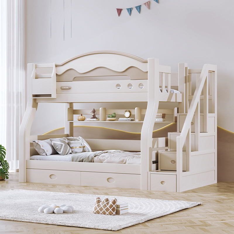 欧梵森 儿童床子母床现代简约樱桃木上下床双层床实木高低床成人床大人床成年床多功能母子床上下铺木床双人床