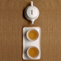 常生源 旅行功夫茶具套装 一壶二杯便携茶杯陶瓷茶盘茶壶茶杯整套 知白秋月套组