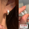 s925纯银锆石耳圈女时尚气质百搭耳环设计感高级韩系耳饰夏天