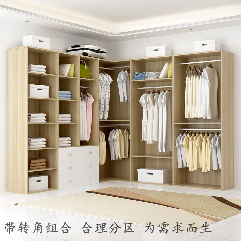现代简约经济型衣柜衣帽间组合大衣橱无转角柜卧室家具木质简易定制