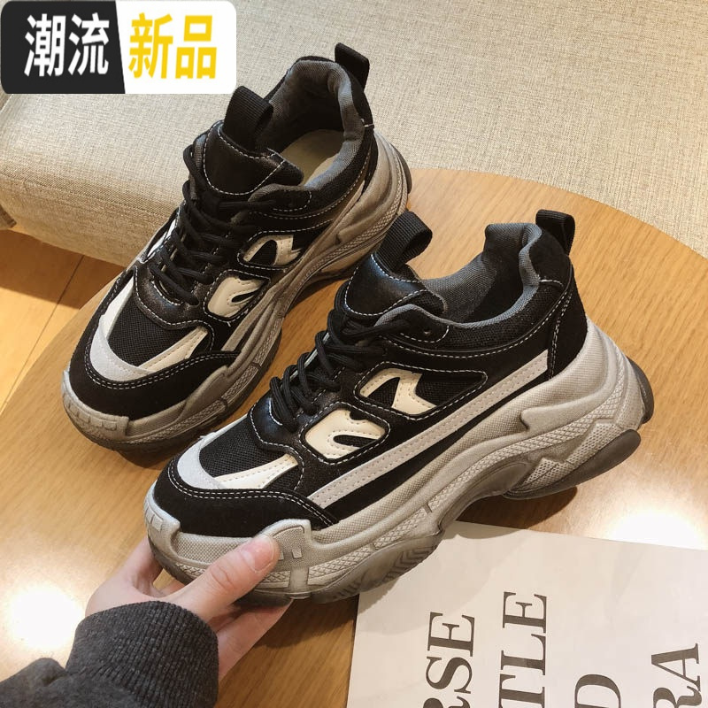 休闲脏脏老爹鞋女ins潮2020春季新款百搭增高超火泫雅风运动高跟 广赫休闲鞋