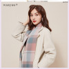 迪鲁奥(DILUAO)羊毛围巾情侣加厚保暖秋冬季情侣士长款韩版百搭学生格子两用披肩