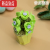 真智力中国积木花束女生多肉植物盆栽拼装玩具摆件送闺蜜生日礼物8