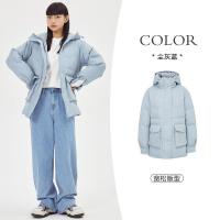 [1件3折价:199.5]美特斯邦威连帽羽绒服女冬季新款甜美闲时尚羽绒外套女638535休