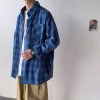 梵克公牛男士长袖格子衬衫秋季商务休闲很仙的衬衣流学生原宿bf风外套男