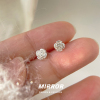 925纯银立体玫瑰花耳钉女简约睡觉不用摘耳环耳饰小众设计