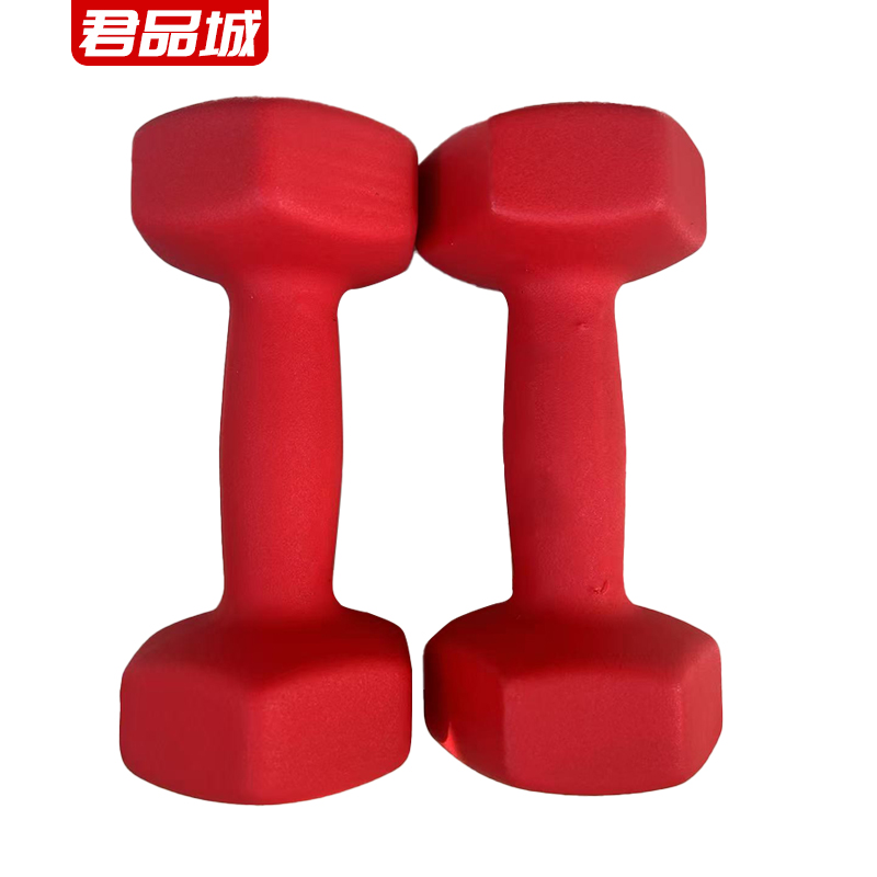 君品城 浸塑哑铃(红色) 4kg*2 一对