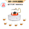电陶炉茶炉小型煮茶器迷你小电磁炉玻璃壶烧水煮茶泡茶炉家用静音(白色单炉+C款玻璃壶套餐580ML)