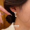 925纯银蝴蝶贝珠流苏耳钉女耳环耳饰银针个性小众简约新款