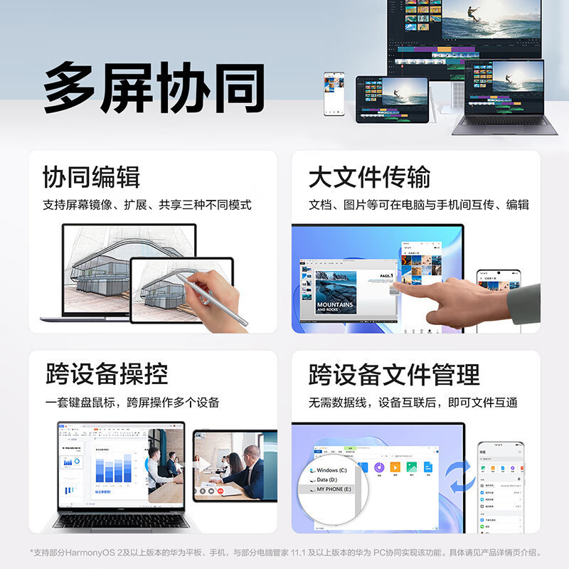 [2024新款]华为MateBook X Pro 微绒典藏版 酷睿Ultra7-155H 32G 2T固态 3.1K触控全面屏 14.2英寸 晴蓝 轻薄本笔记本电脑高清大图