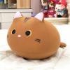 黑猫白猫咪公仔小猫咪抱枕软体泡沫粒子纳米颗粒毛绒玩具靠垫抱枕 棕色 32*23*21CM