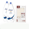 洗护组合5(多芬沐浴乳400ml*2瓶+洁丽雅毛巾单条装盒装 颜色随机)新老包装随机