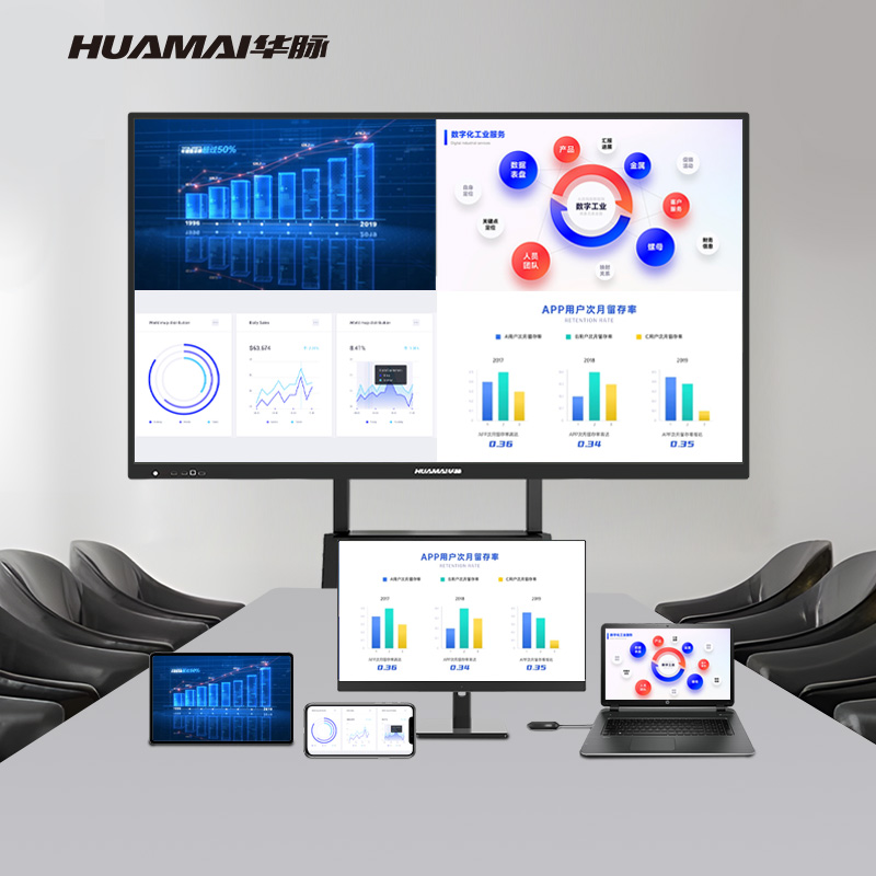 华脉(HUAMAI)110英寸会议平板 电子白板触摸一体机 多媒体触控4k高清显示屏 安卓版办公大屏 HM-E110A高清大图