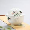 快客杯 陶瓷旅行茶具套装便携式简约泡茶壶户外功夫茶具一壶一杯 莲开并蒂