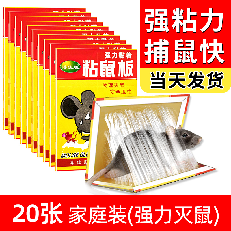 30张强力粘鼠板捉粘大老鼠沾胶抓灭鼠笼捕鼠夹神器正品家用一窝端3