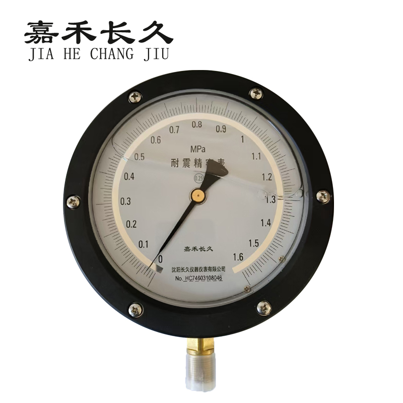 嘉禾长久+耐震抗震精密压力表检测定制型+YBN150 0.25级+块 0-1.6Mpa