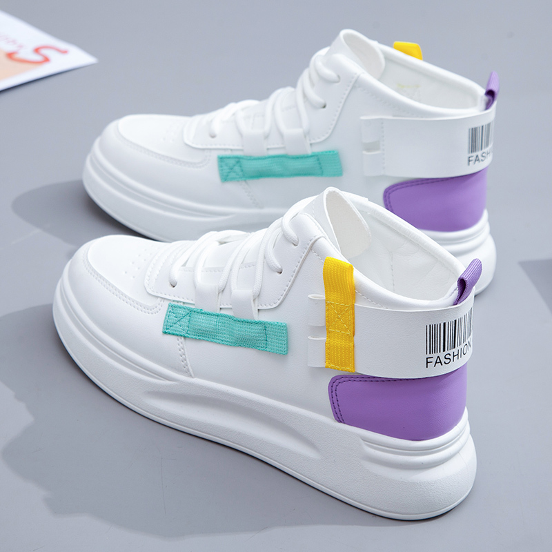 suntek高帮鞋女2020秋冬新款潮鞋韩版百搭小白鞋学生板鞋休闲加绒女