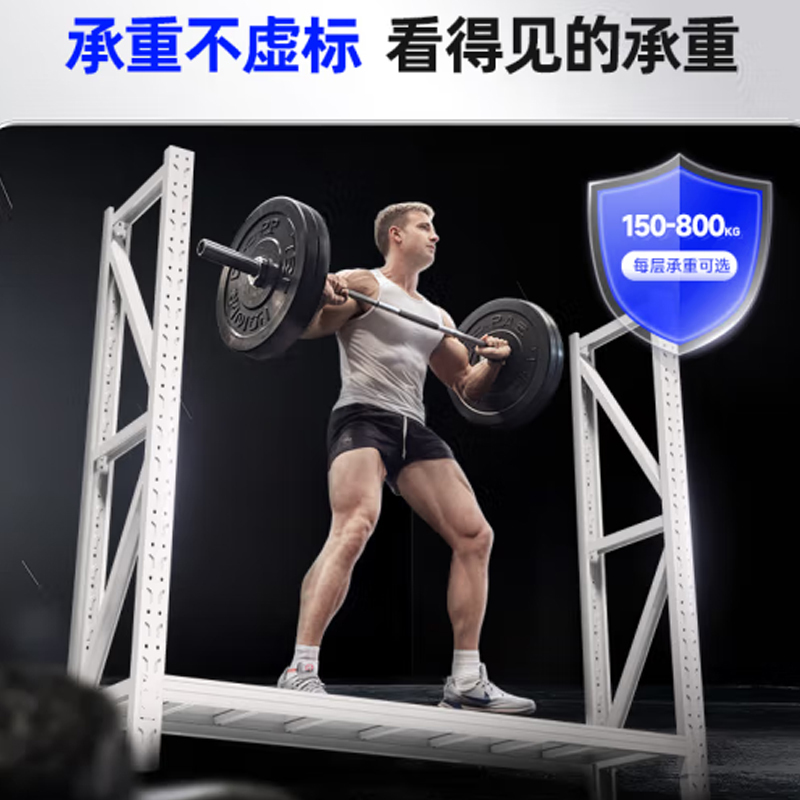 奈高(NAIGAO)货架仓储白色置物架轻型多层架子库房储物架快递架1500*500*2000(承重240KG)