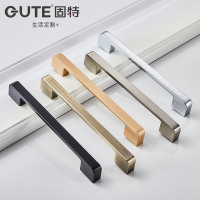 固特(GUTE) 柜门拉手现代简约黑色橱柜衣柜子加长门把手抽屉家用五金拉手家用五金配件6062 拉丝-96孔距