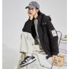 唐狮黑色棉服女冬季新款ins潮流工装风棉衣连帽加厚棉袄外套
