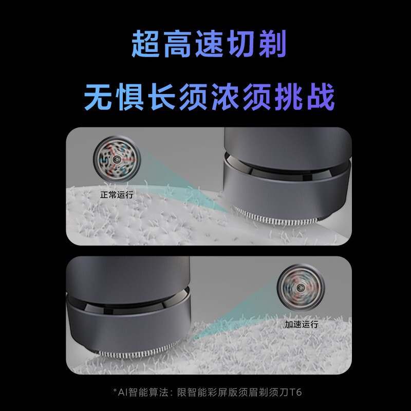 须眉剃须刀T6彩屏版 星空灰 小米有品精选 智能感应男士电动刮胡刀便携款全身水洗Type-C快充胡须刀节日水洗礼盒送男友